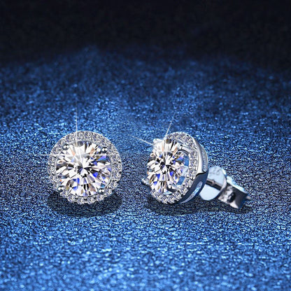 [Novalux]CLASSIC 4-PRONG ROUND MOISSANITE STUD EARRINGS