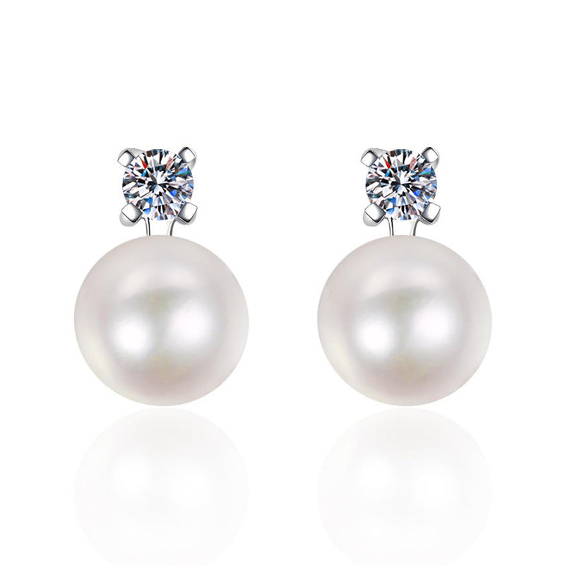 [Novalux]ELEGANT NATURAL PEARL & MOISSANITE DROP EARRINGS