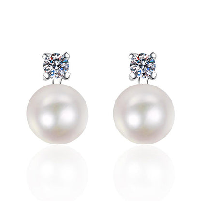 [Novalux]ELEGANT NATURAL PEARL & MOISSANITE DROP EARRINGS