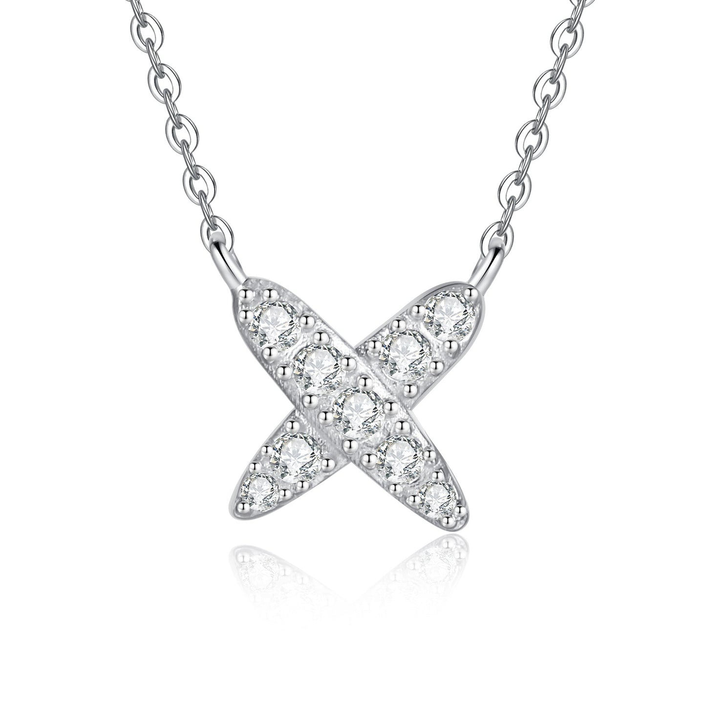 [Novalux]MODERN X-SHAPE PAVÉ MOISSANITE NECKLACE