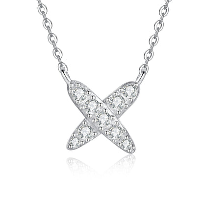 [Novalux]MODERN X-SHAPE PAVÉ MOISSANITE NECKLACE