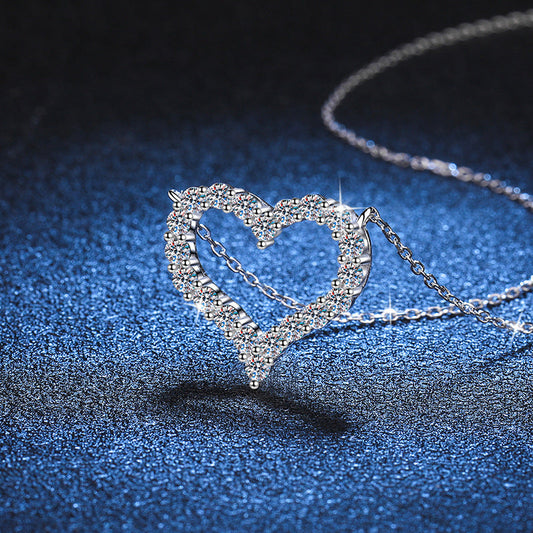 [Novalux]ROMANTIC HEART MOISSANITE PENDANT NECKLACE