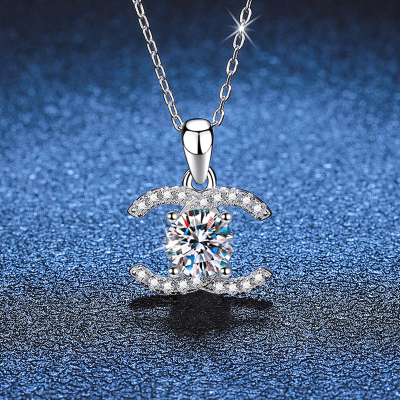[Novalux]CLASSIC INTERLOCKING MOISSANITE PENDANT NECKLACE