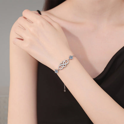 [Novalux]DOUBLE-STONE "LOVE LINK" MOISSANITE BRACELET