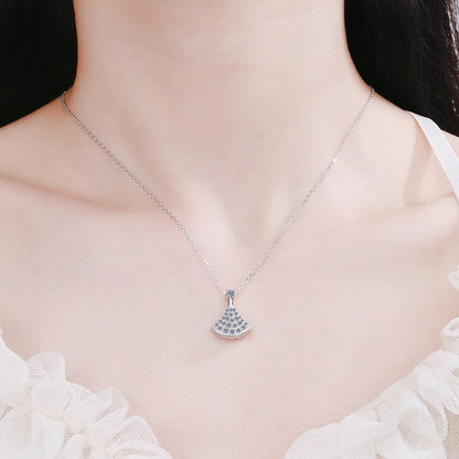 [Novalux]ELEGANT FAN-SHAPED MOISSANITE PENDANT NECKLACE
