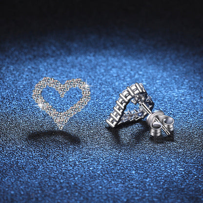 [Novalux]SPARKLING HEART-SHAPED MOISSANITE STUD EARRINGS