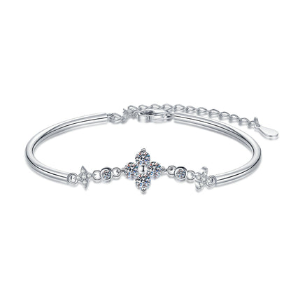 [Novalux]CLOVER & TWIN-STAR MOISSANITE BRACELET