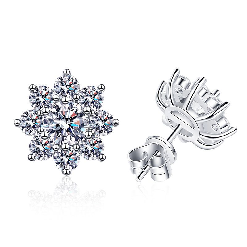 [Novalux]RADIANT SUNFLOWER MOISSANITE STUD EARRINGS