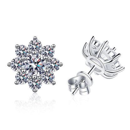[Novalux]RADIANT SUNFLOWER MOISSANITE STUD EARRINGS