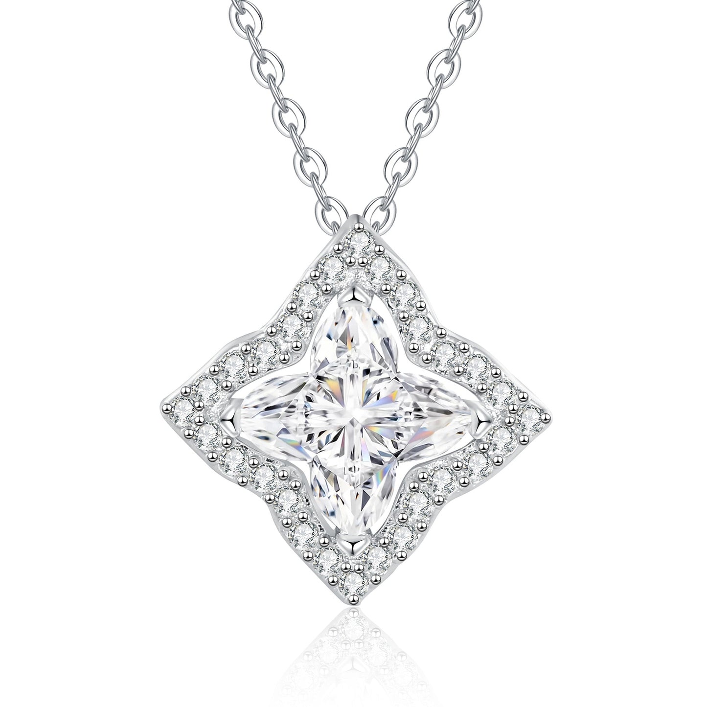 [Novalux]STAR-CLOVER MOISSANITE NECKLACE