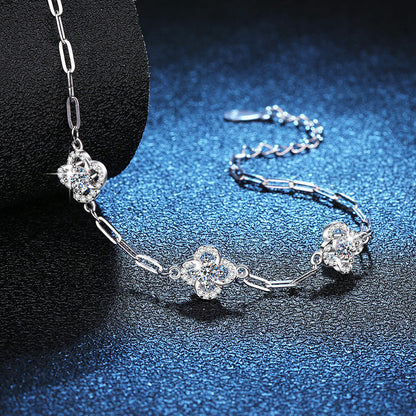 [Novalux]TRIPLE-CLOVER MOISSANITE BRACELET