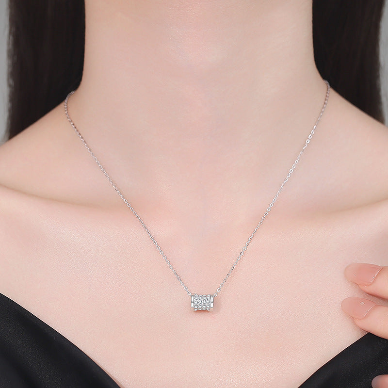 [Novalux]FULL-PAVE "HOURGLASS" MOISSANITE NECKLACE