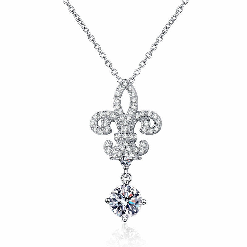 [Novalux]ROYAL FLEUR-DE-LIS MOISSANITE PENDANT NECKLACE