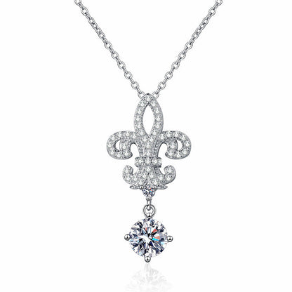 [Novalux]ROYAL FLEUR-DE-LIS MOISSANITE PENDANT NECKLACE