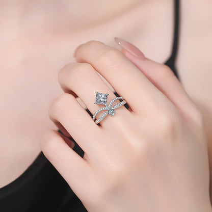 [Novalux]ELEGANT DOUBLE-TWISTED MOISSANITE RING