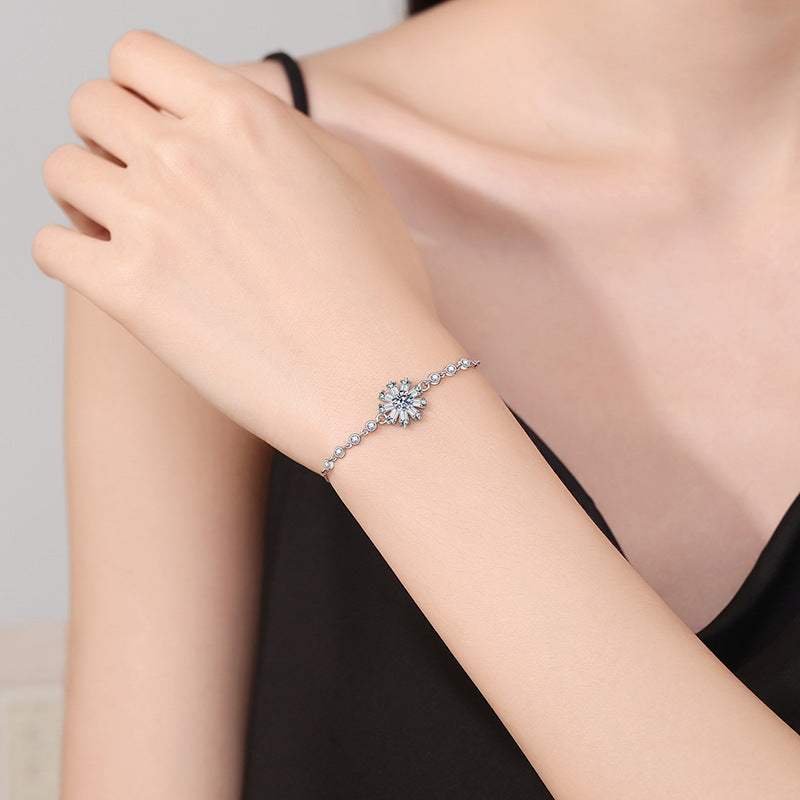 [Novalux]RADIANT ICY CRYSTAL SUNFLOWER MOISSANITE BRACELET
