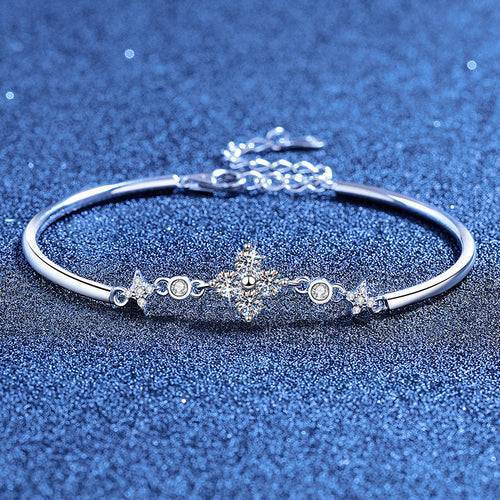 [Novalux]CLOVER & TWIN-STAR MOISSANITE BRACELET