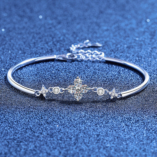 [Novalux]CLOVER & TWIN-STAR MOISSANITE BRACELET