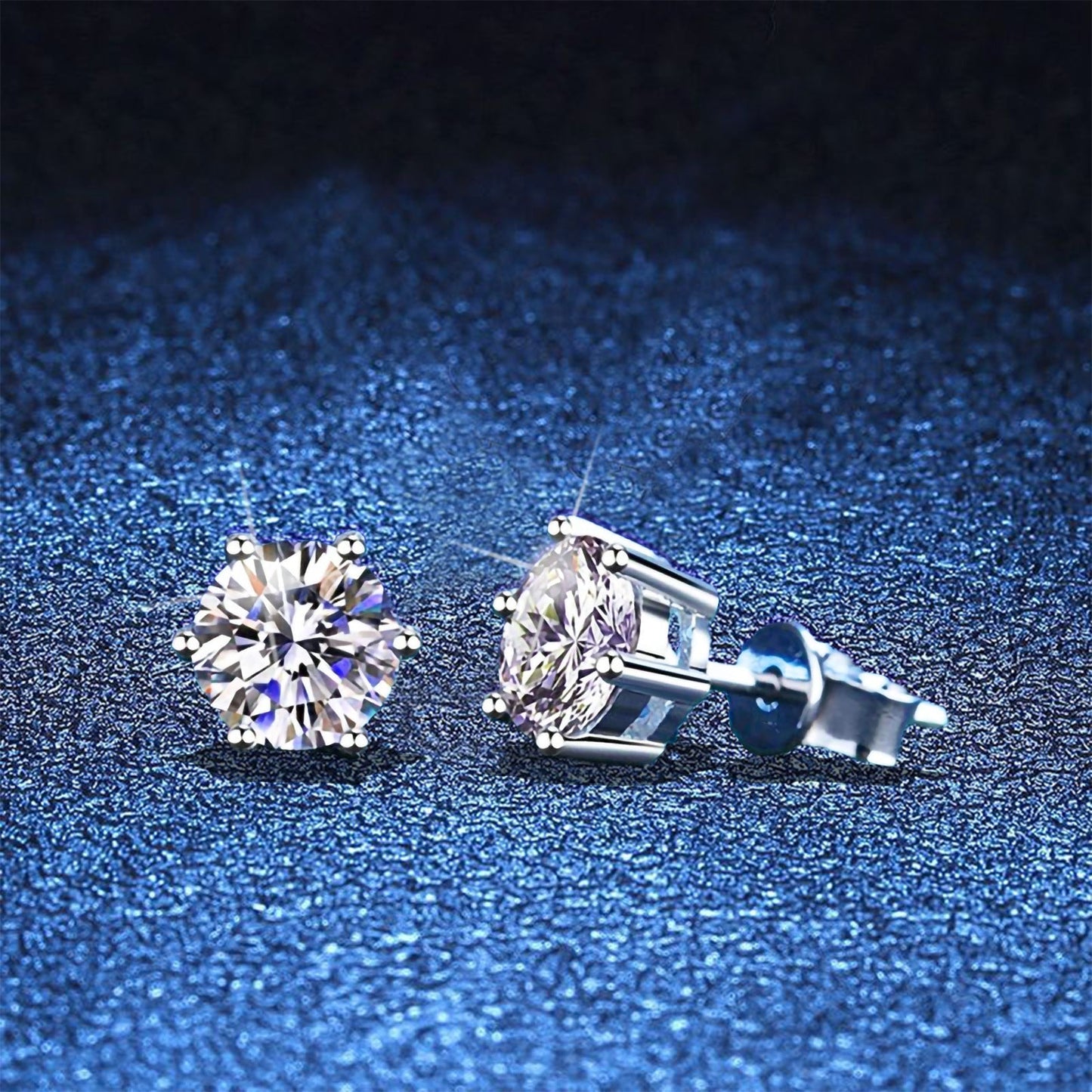[Novalux]SIX-PRONG MOISSANITE EARRINGS