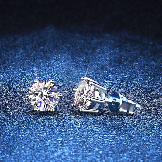[Novalux]SIX-PRONG MOISSANITE EARRINGS