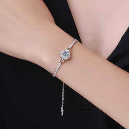 [Novalux]INTERLOCKING HEART & CIRCLE MOISSANITE BRACELET