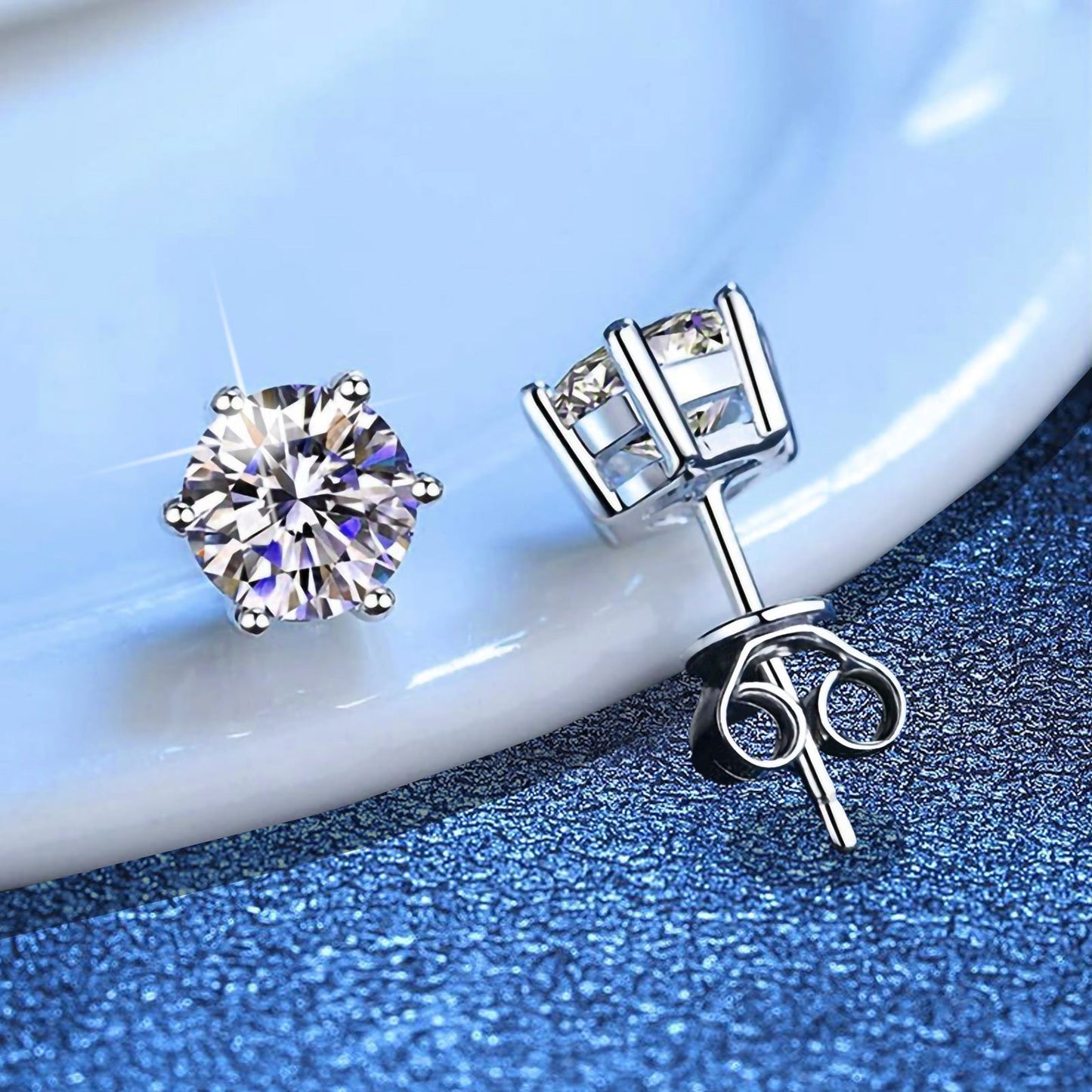 [Novalux]SIX-PRONG MOISSANITE EARRINGS