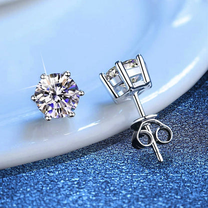 [Novalux]SIX-PRONG MOISSANITE EARRINGS