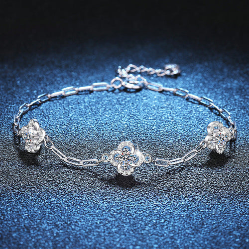 [Novalux]TRIPLE-CLOVER MOISSANITE BRACELET
