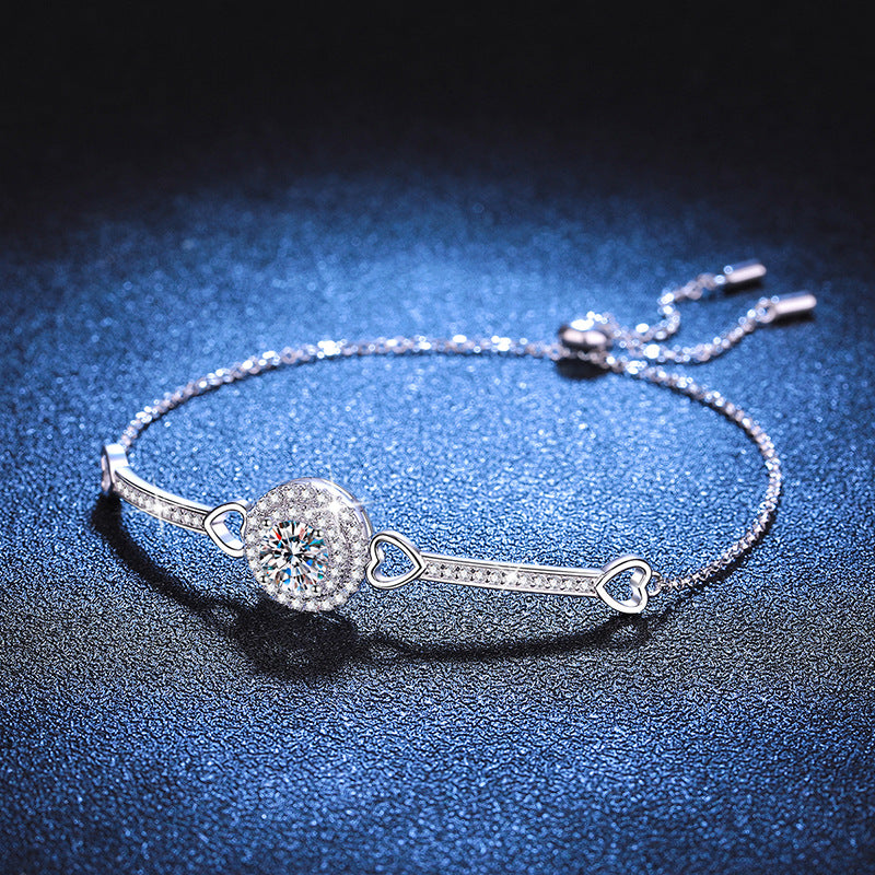 [Novalux]INTERLOCKING HEART & CIRCLE MOISSANITE BRACELET
