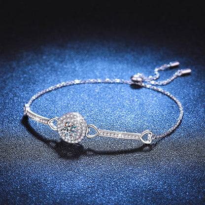 [Novalux]INTERLOCKING HEART & CIRCLE MOISSANITE BRACELET
