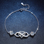 [Novalux]DOUBLE-STONE "LOVE LINK" MOISSANITE BRACELET
