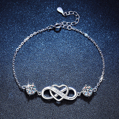 [Novalux]DOUBLE-STONE "LOVE LINK" MOISSANITE BRACELET