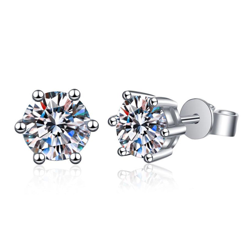 [Novalux]SIX-PRONG MOISSANITE EARRINGS