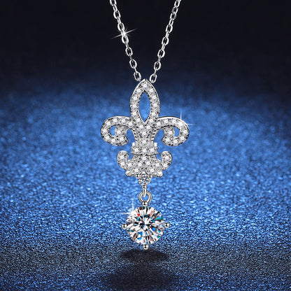 [Novalux]ROYAL FLEUR-DE-LIS MOISSANITE PENDANT NECKLACE