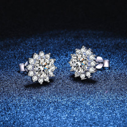 [Novalux]BLOOMING SUNFLOWER MOISSANITE STUD EARRINGS