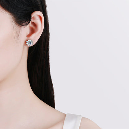 [Novalux]RADIANT SUNFLOWER MOISSANITE STUD EARRINGS