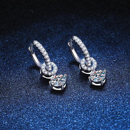 [Novalux]INTERLOCKING DOUBLE RING MOISSANITE DROP EARRINGS