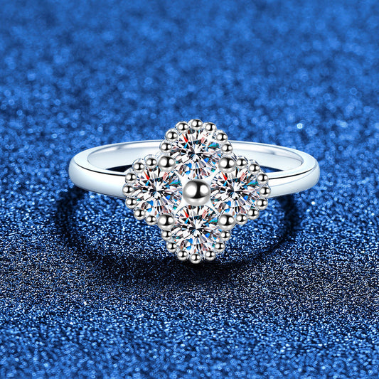 [Novalux]ELEGANT FOUR-LEAF CLOVER MOISSANITE RING