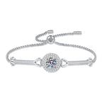 [Novalux]INTERLOCKING HEART & CIRCLE MOISSANITE BRACELET