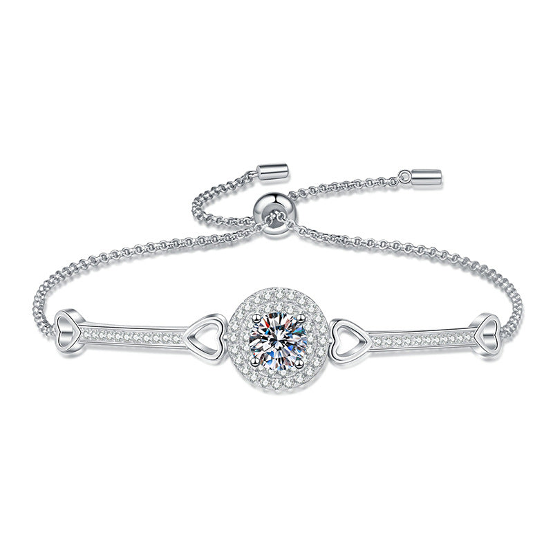 [Novalux]INTERLOCKING HEART & CIRCLE MOISSANITE BRACELET