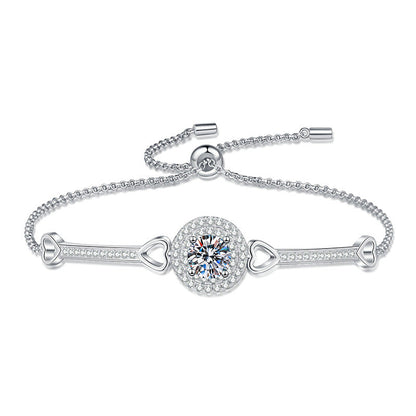 [Novalux]INTERLOCKING HEART & CIRCLE MOISSANITE BRACELET
