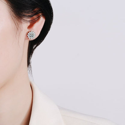 [Novalux]BLOOMING SUNFLOWER MOISSANITE STUD EARRINGS