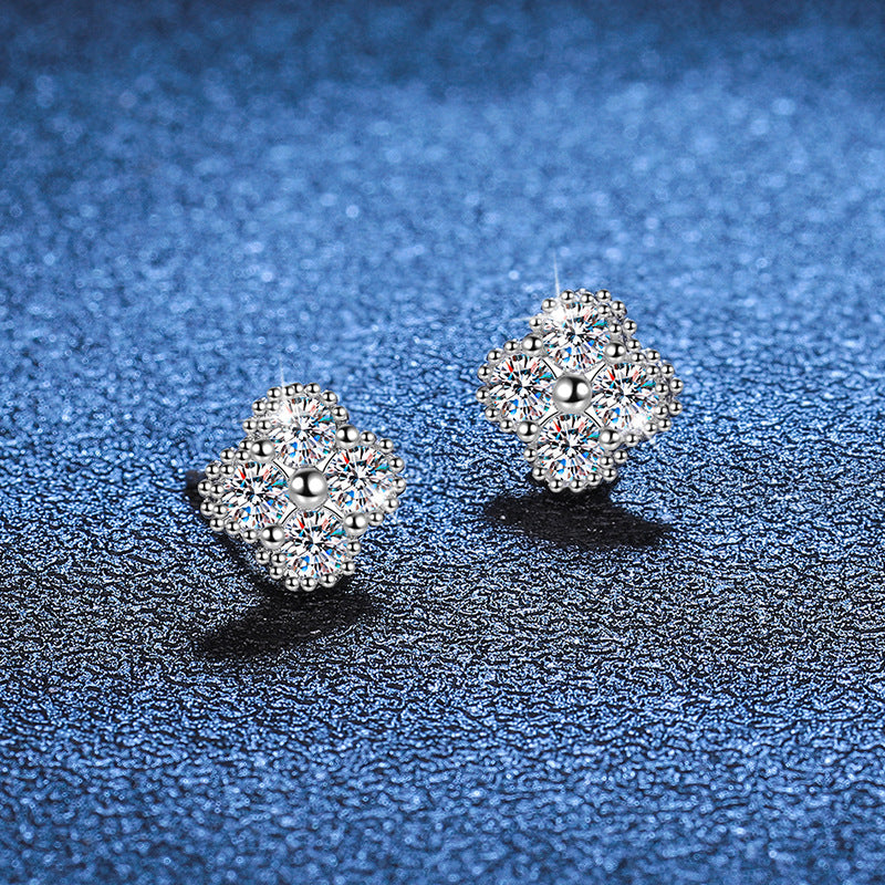 [Novalux]ELEGANT FOUR-LEAF CLOVER MOISSANITE STUD EARRINGS