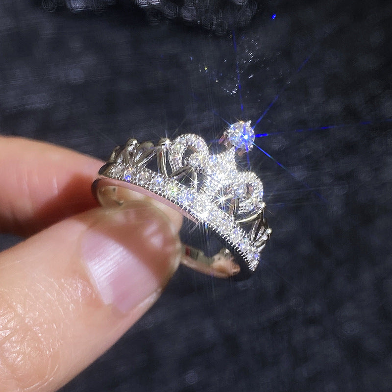 [Novalux]DREAMY CROWN MOISSANITE RING - 1.2CT ELEGANT PRINCESS STYLE