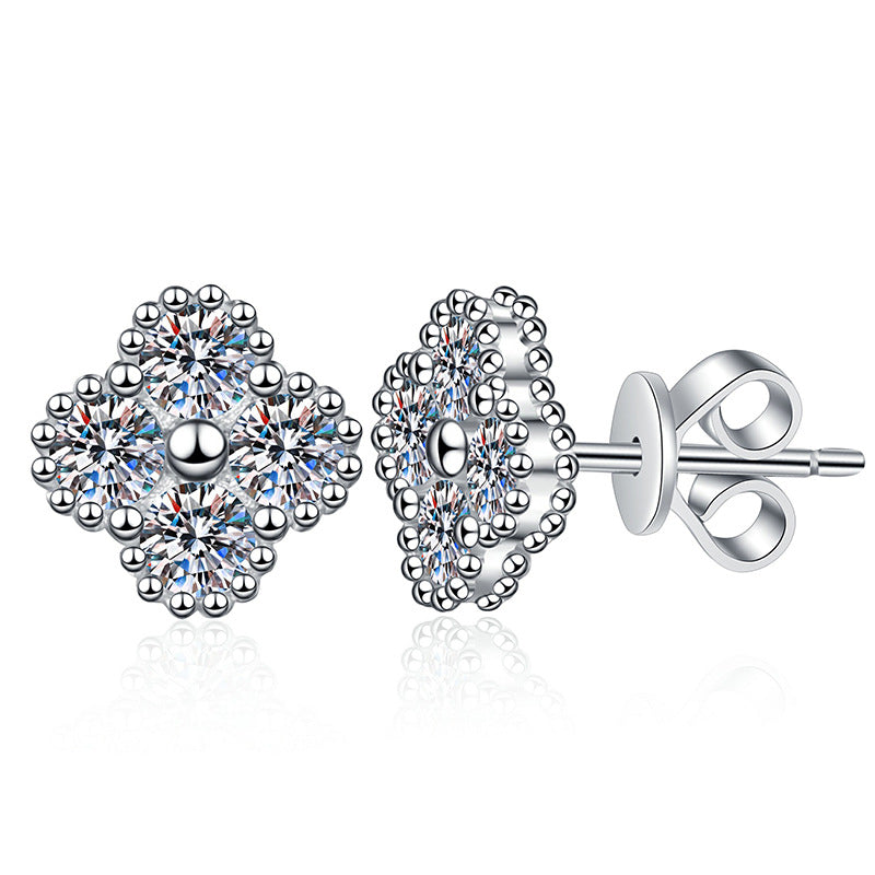 [Novalux]ELEGANT FOUR-LEAF CLOVER MOISSANITE STUD EARRINGS