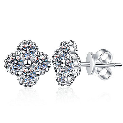 [Novalux]ELEGANT FOUR-LEAF CLOVER MOISSANITE STUD EARRINGS