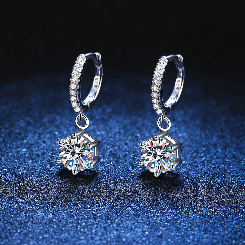 [Novalux]CLASSIC 6-PRONG MOISSANITE DROP EARRINGS