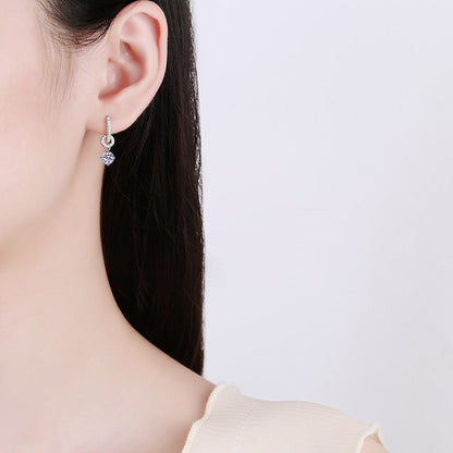 [Novalux]INTERLOCKING DOUBLE RING MOISSANITE DROP EARRINGS