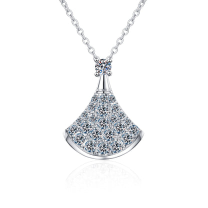 [Novalux]ELEGANT FAN-SHAPED MOISSANITE PENDANT NECKLACE