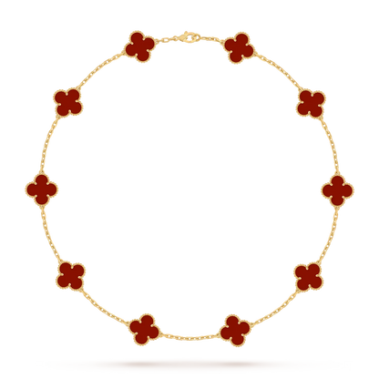 [Novalux]CLASSIC LUCKY 10-MOTIF CLOVER NECKLACE GOLD COLLECTION